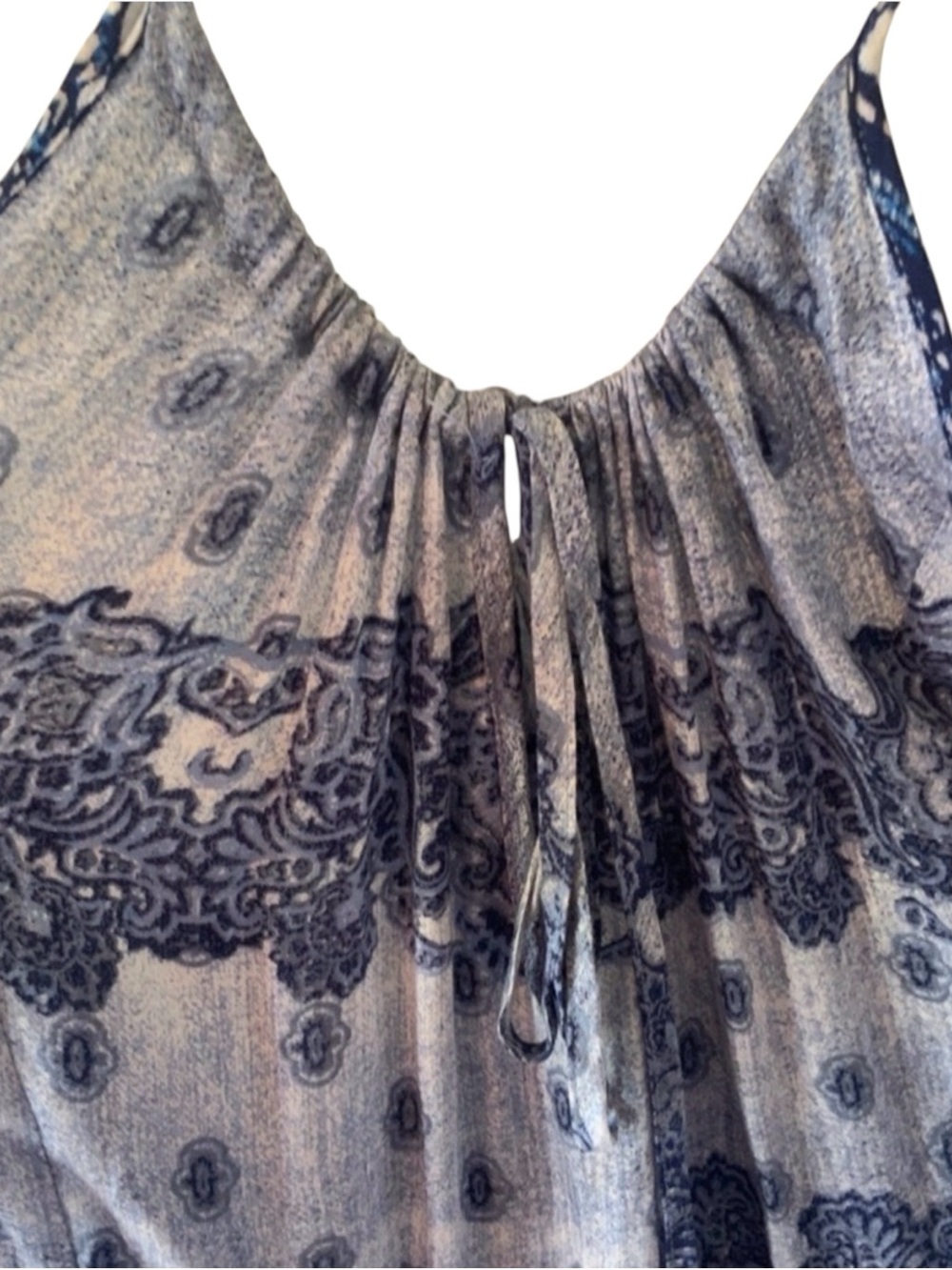NEW Revolve Somedays Lovin Open Eyes Tiered Maxi Dress Blue White Large NWOT - Picture 10 of 16